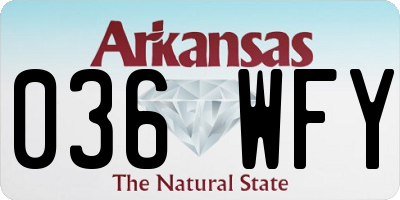 AR license plate 036WFY
