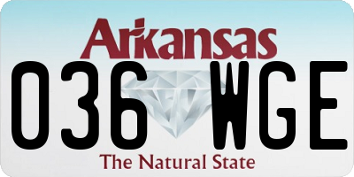 AR license plate 036WGE