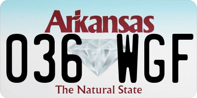 AR license plate 036WGF