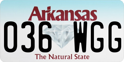 AR license plate 036WGG