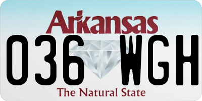 AR license plate 036WGH