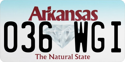AR license plate 036WGI