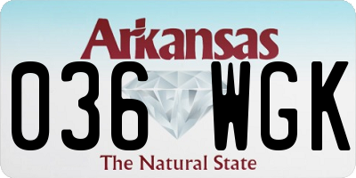 AR license plate 036WGK