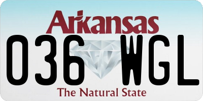 AR license plate 036WGL