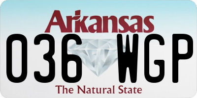 AR license plate 036WGP