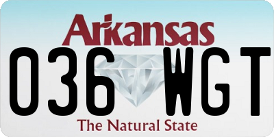 AR license plate 036WGT