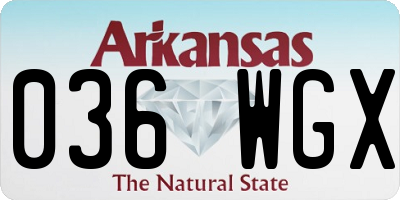 AR license plate 036WGX