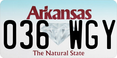 AR license plate 036WGY