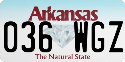 AR license plate 036WGZ