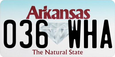 AR license plate 036WHA