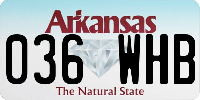 AR license plate 036WHB