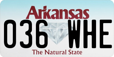 AR license plate 036WHE