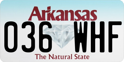 AR license plate 036WHF