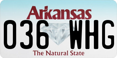 AR license plate 036WHG