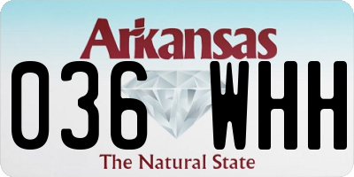 AR license plate 036WHH