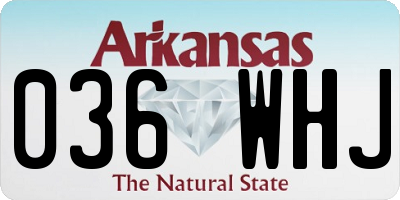 AR license plate 036WHJ