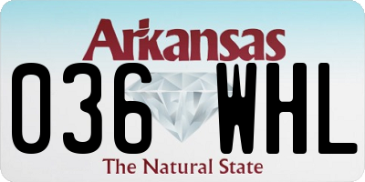 AR license plate 036WHL