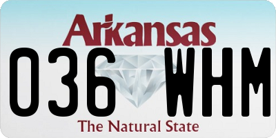AR license plate 036WHM