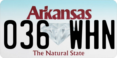 AR license plate 036WHN