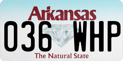 AR license plate 036WHP