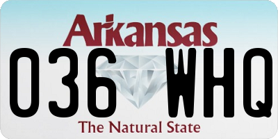 AR license plate 036WHQ