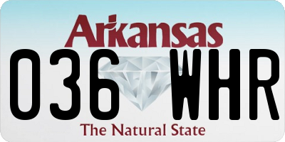AR license plate 036WHR