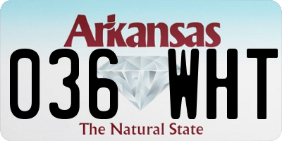 AR license plate 036WHT