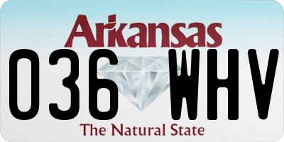 AR license plate 036WHV