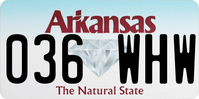AR license plate 036WHW