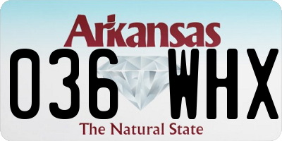 AR license plate 036WHX
