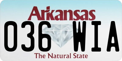 AR license plate 036WIA