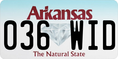 AR license plate 036WID