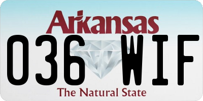 AR license plate 036WIF