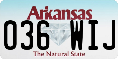 AR license plate 036WIJ