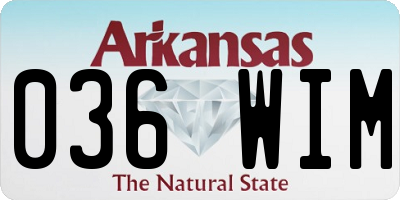 AR license plate 036WIM
