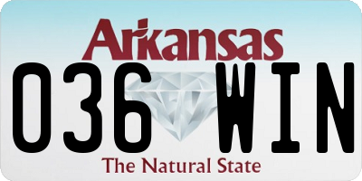 AR license plate 036WIN