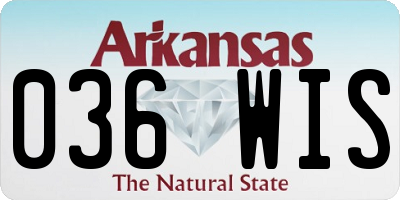 AR license plate 036WIS