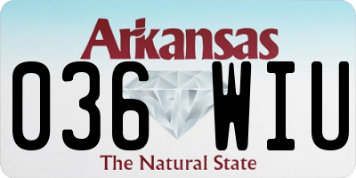 AR license plate 036WIU