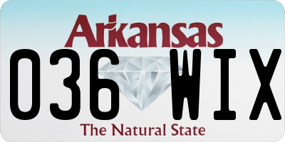 AR license plate 036WIX