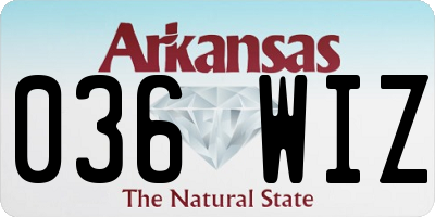 AR license plate 036WIZ