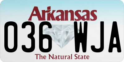 AR license plate 036WJA