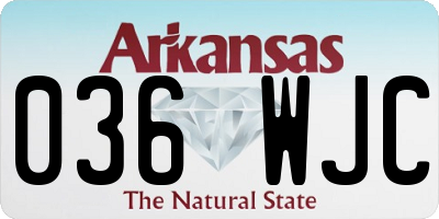 AR license plate 036WJC