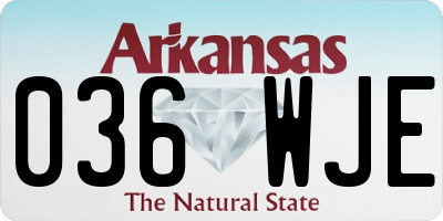 AR license plate 036WJE