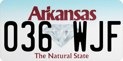AR license plate 036WJF