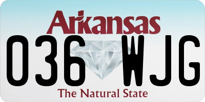 AR license plate 036WJG