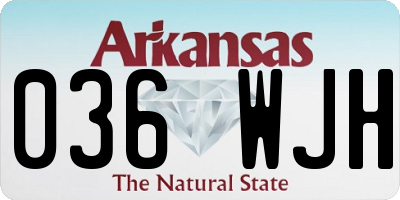 AR license plate 036WJH