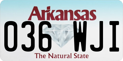 AR license plate 036WJI