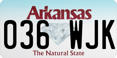 AR license plate 036WJK