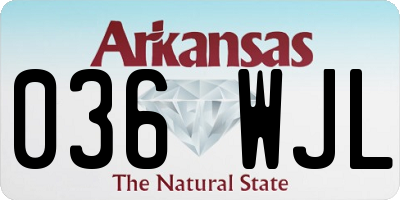 AR license plate 036WJL