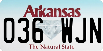AR license plate 036WJN
